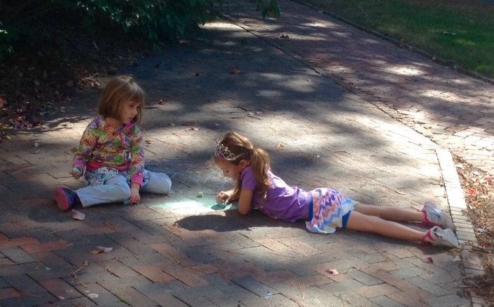 Kids playing with Chalk